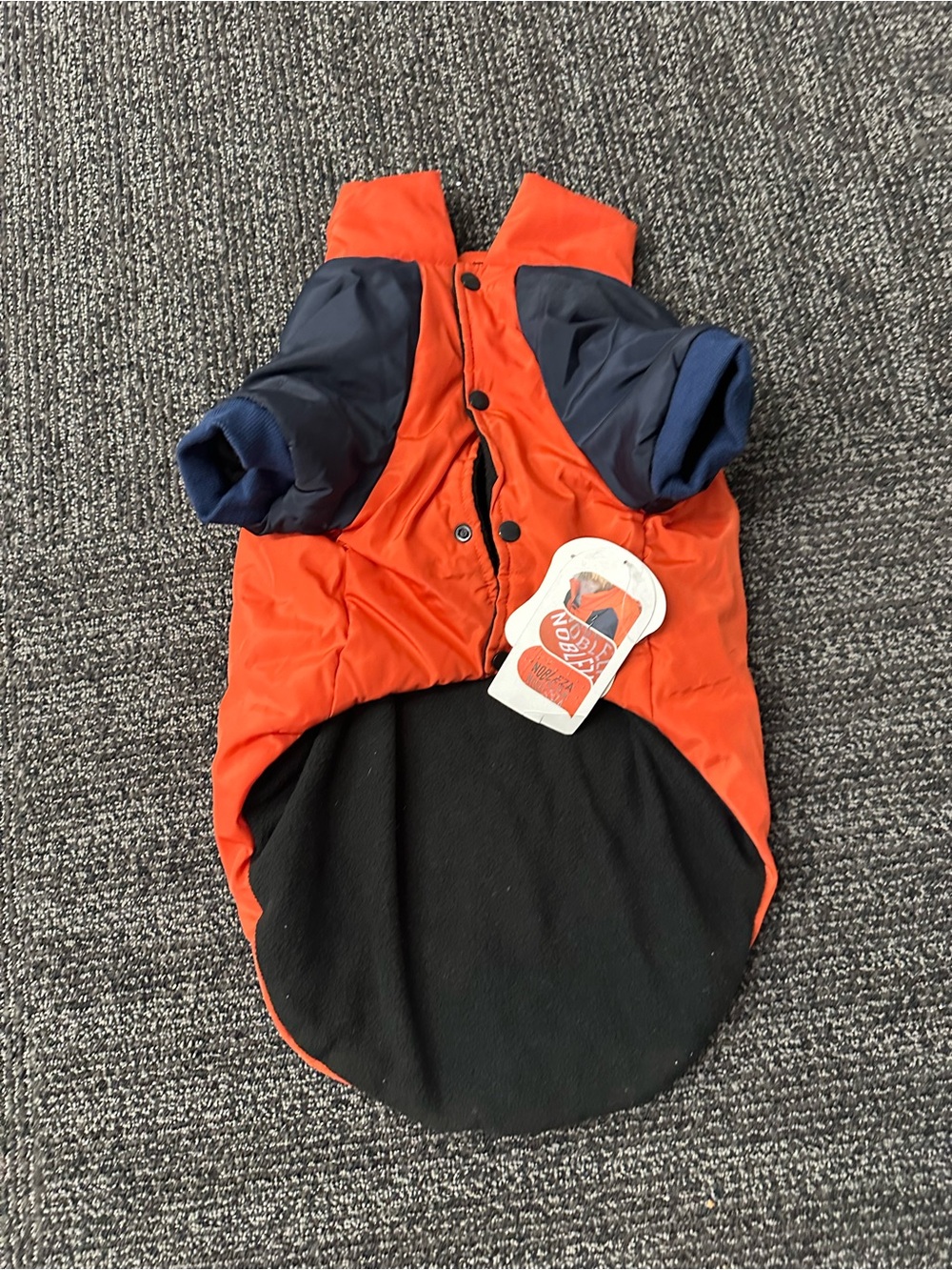 Nobleza Warm Dog Coat/Jacket Size L - Orange Navy Black